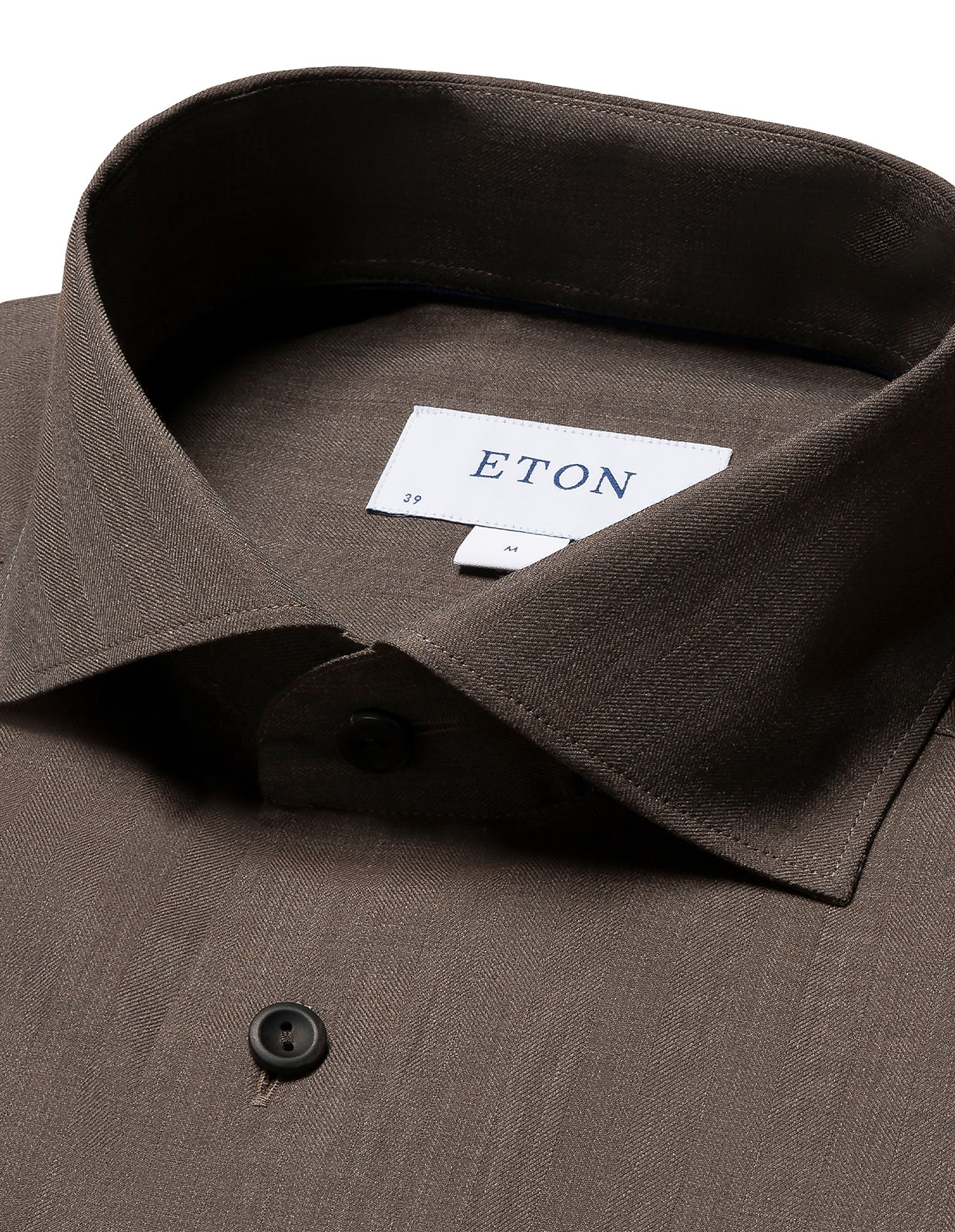 Contemporary Fit Skjorta Flanell Skrynkelfri Mörkbrun