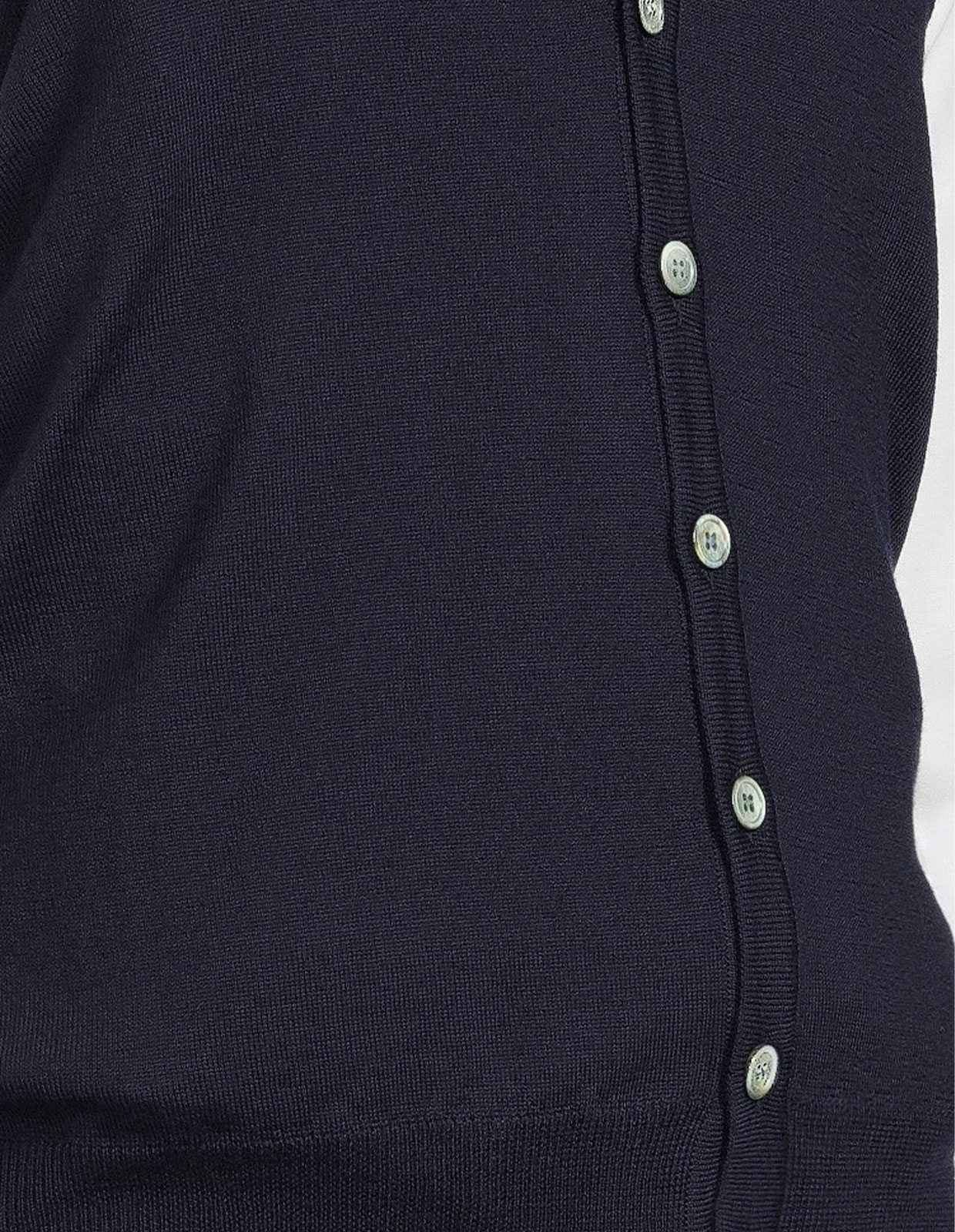 Väst Finstickad Merinoull Navy M