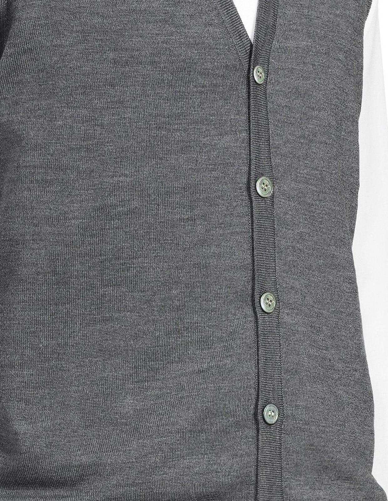 Väst Finstickad Merinoull Flannel Grey Stl XL