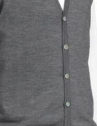 Väst Finstickad Merinoull Flannel Grey Stl 3XL