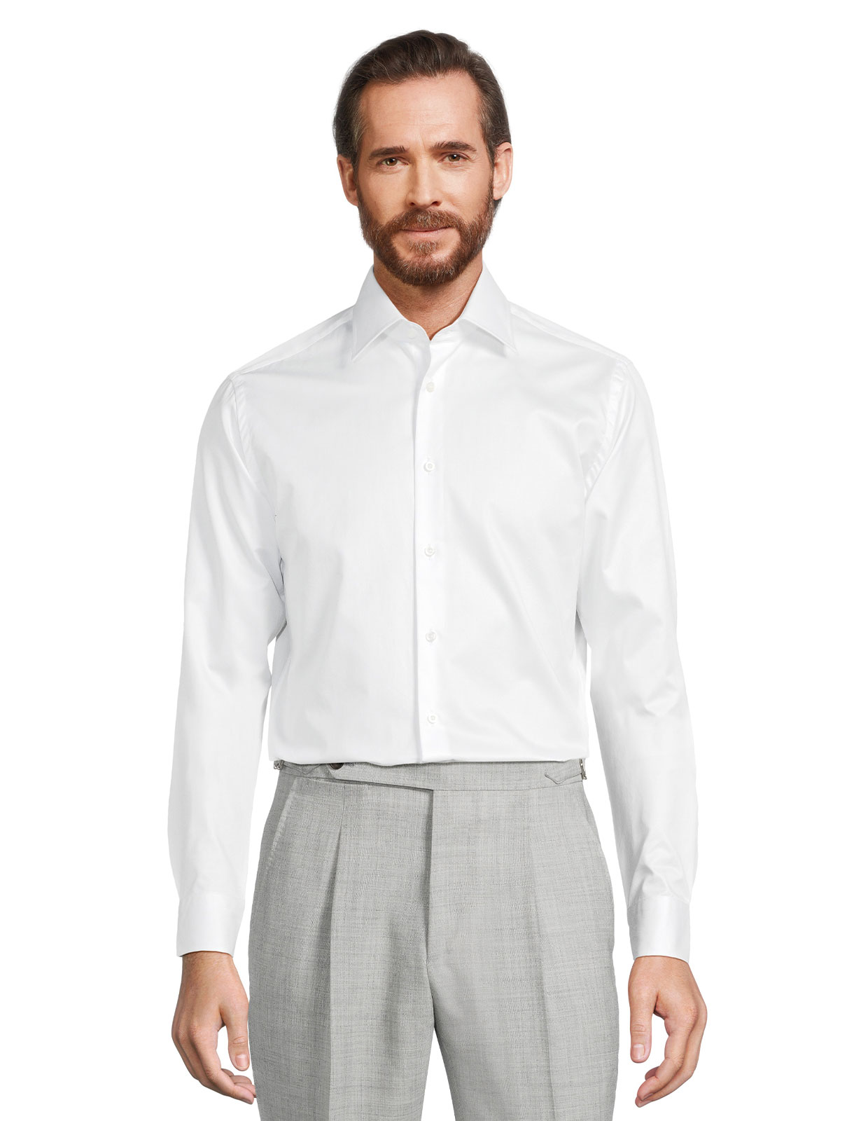 Slim Fit Skjorta Bomull White Stl 42