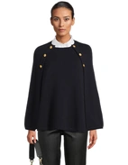 Mary Poncho Merinoull Navy L