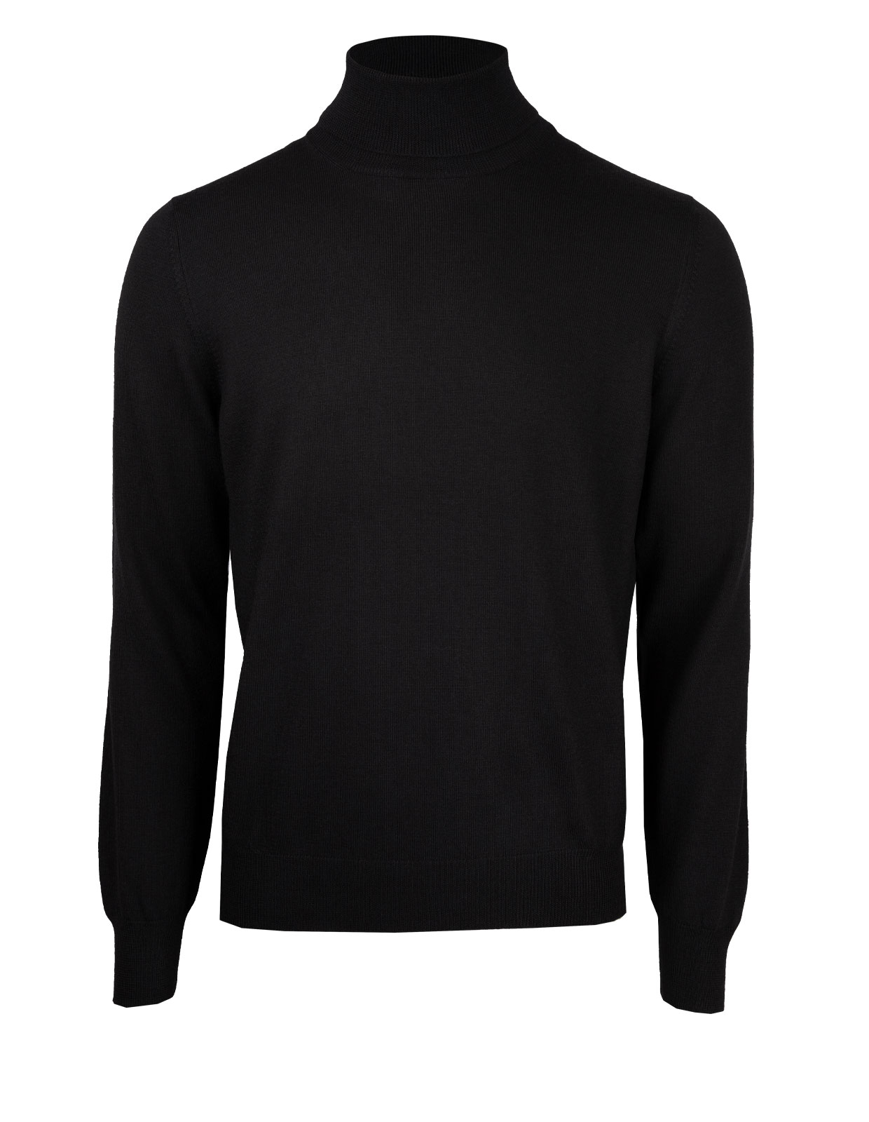 Roll Neck Fashion Fit Extra Fine Merino Black Stl 48