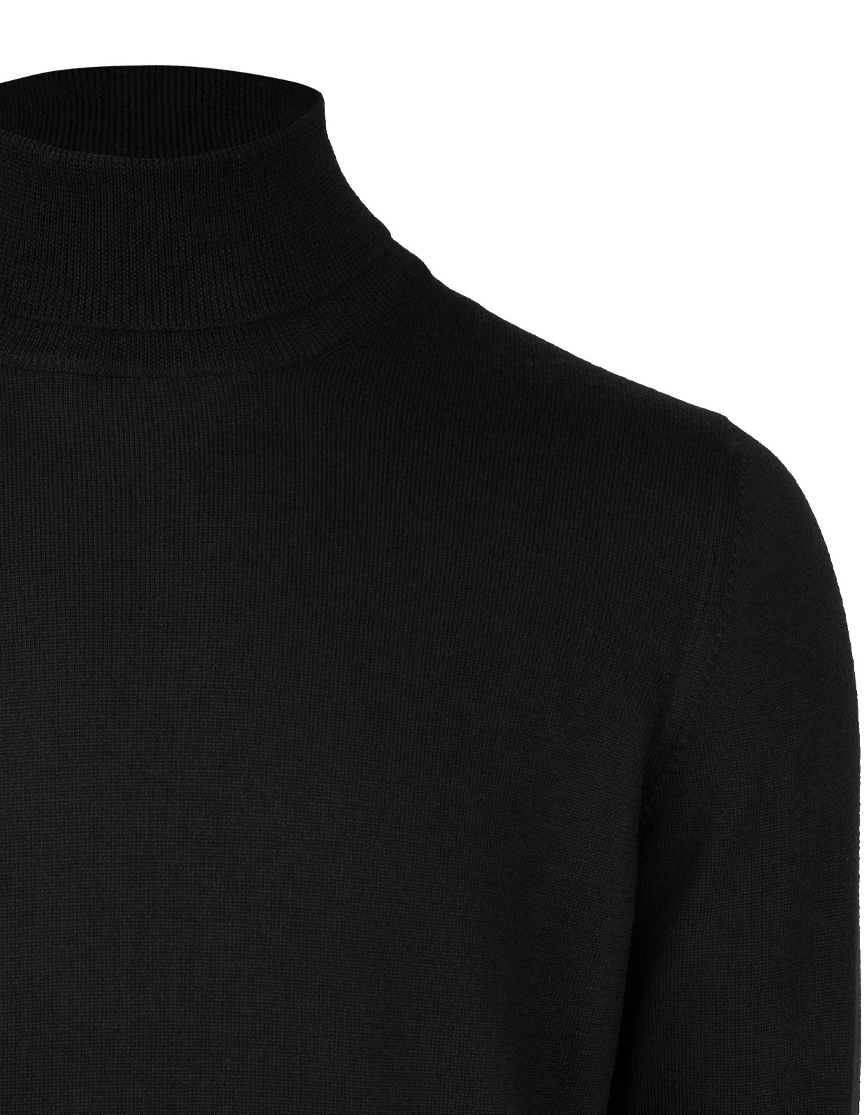 Roll Neck Fashion Fit Extra Fine Merino Black Stl 48