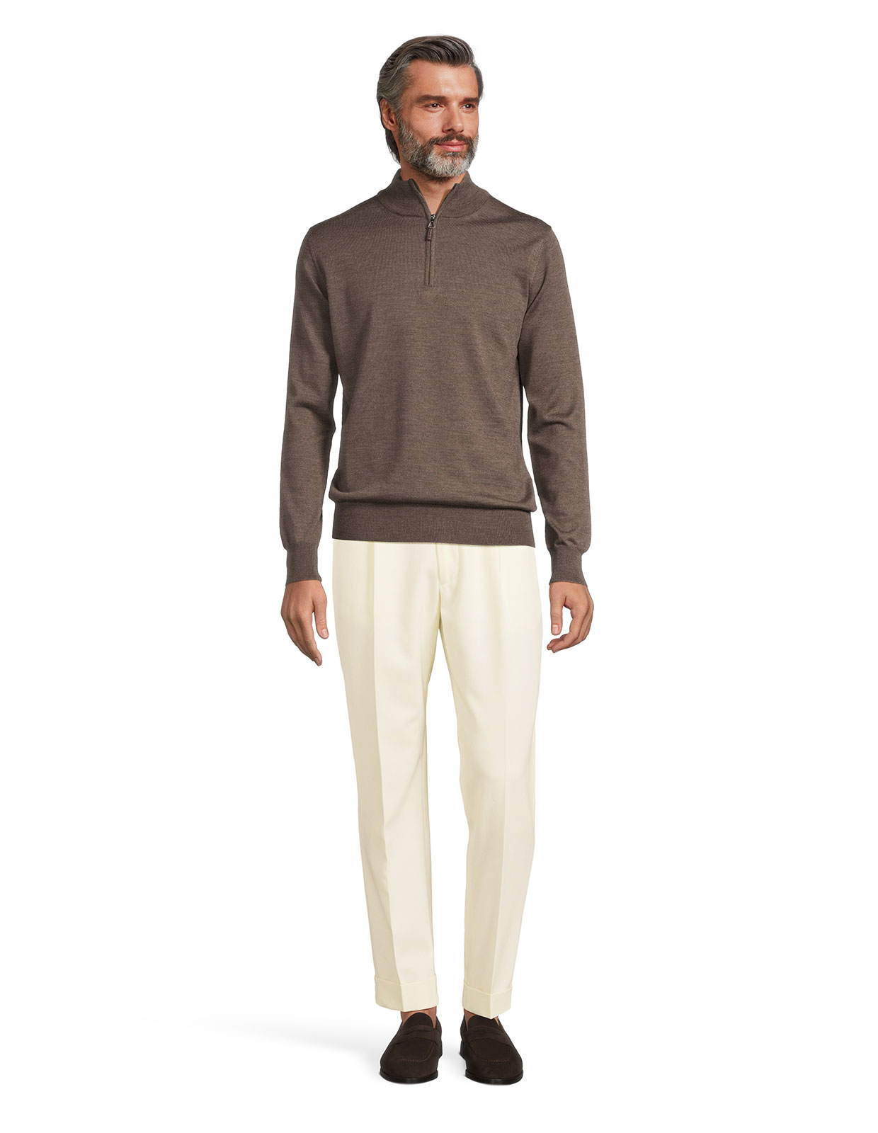 Half Zip Tröja Merinoull Brun M