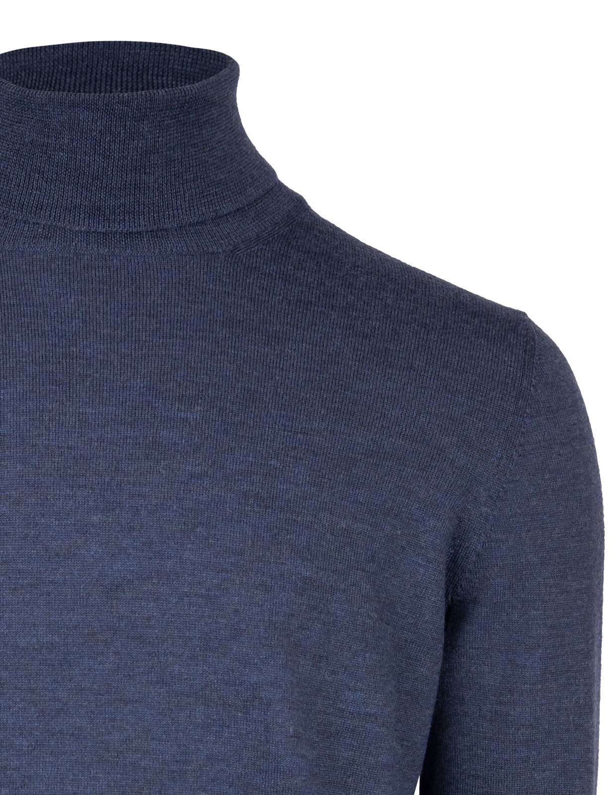 Roll Neck Fashion Fit Extra Fine Merino Denim Stl 56