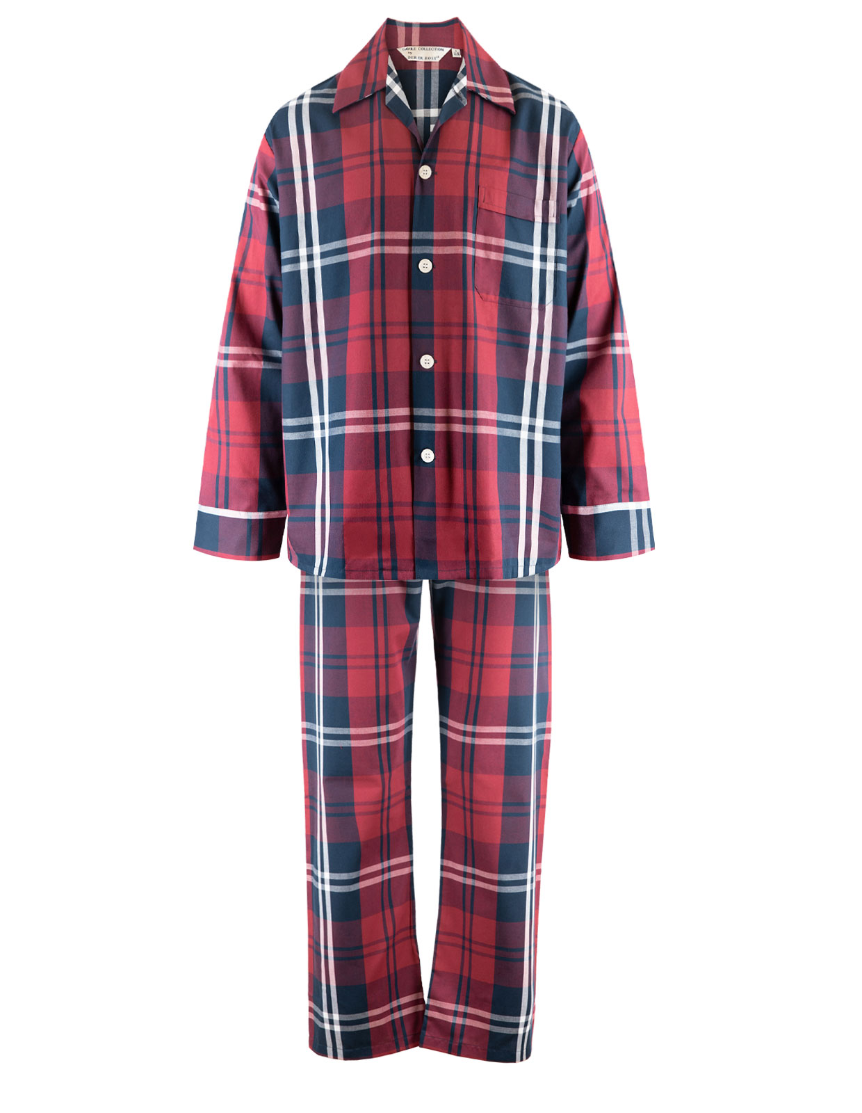 Saville Pyjamas Navy/Vinröd Stl 54