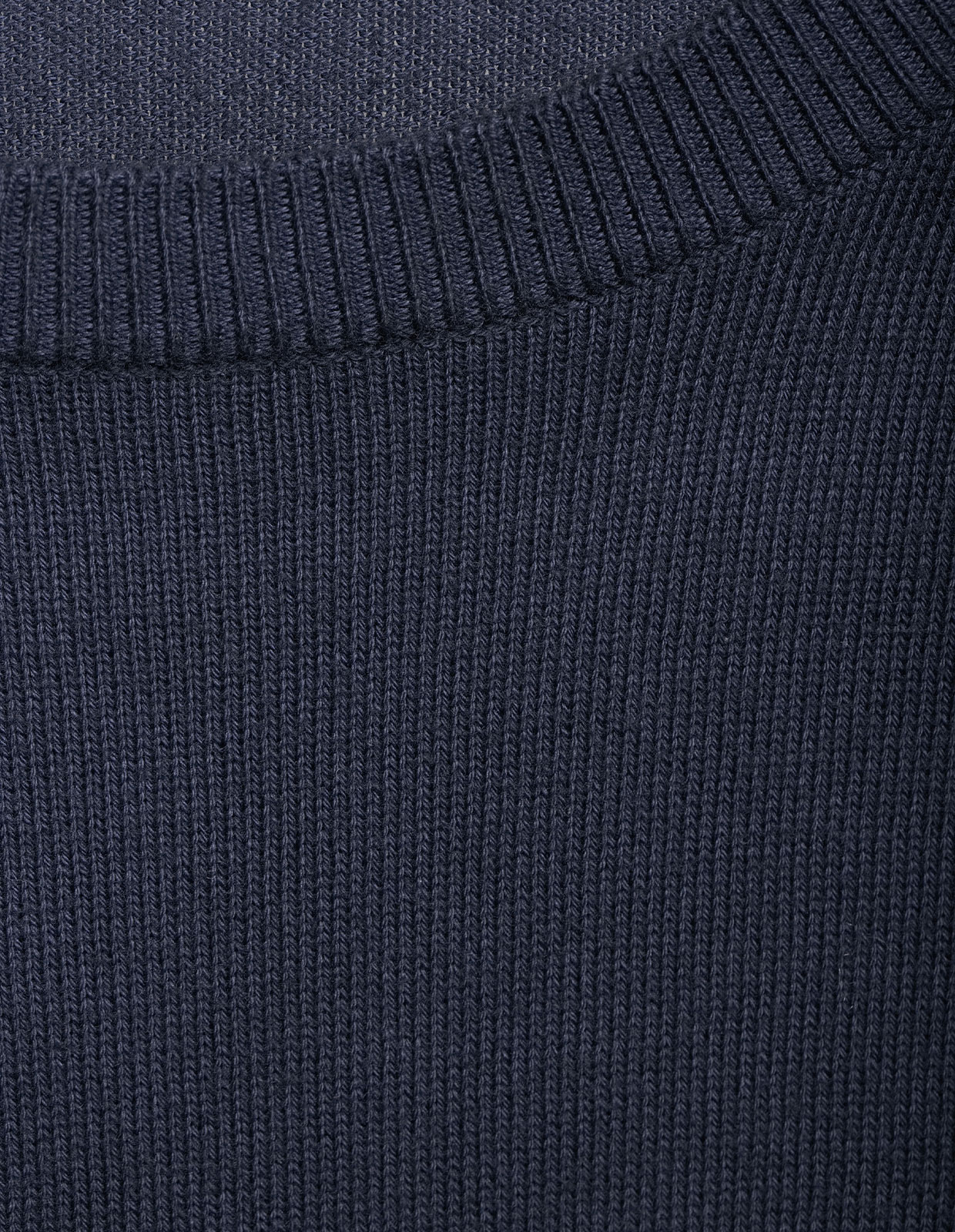 T-shirt Finstickad Bomull Marinblå XL