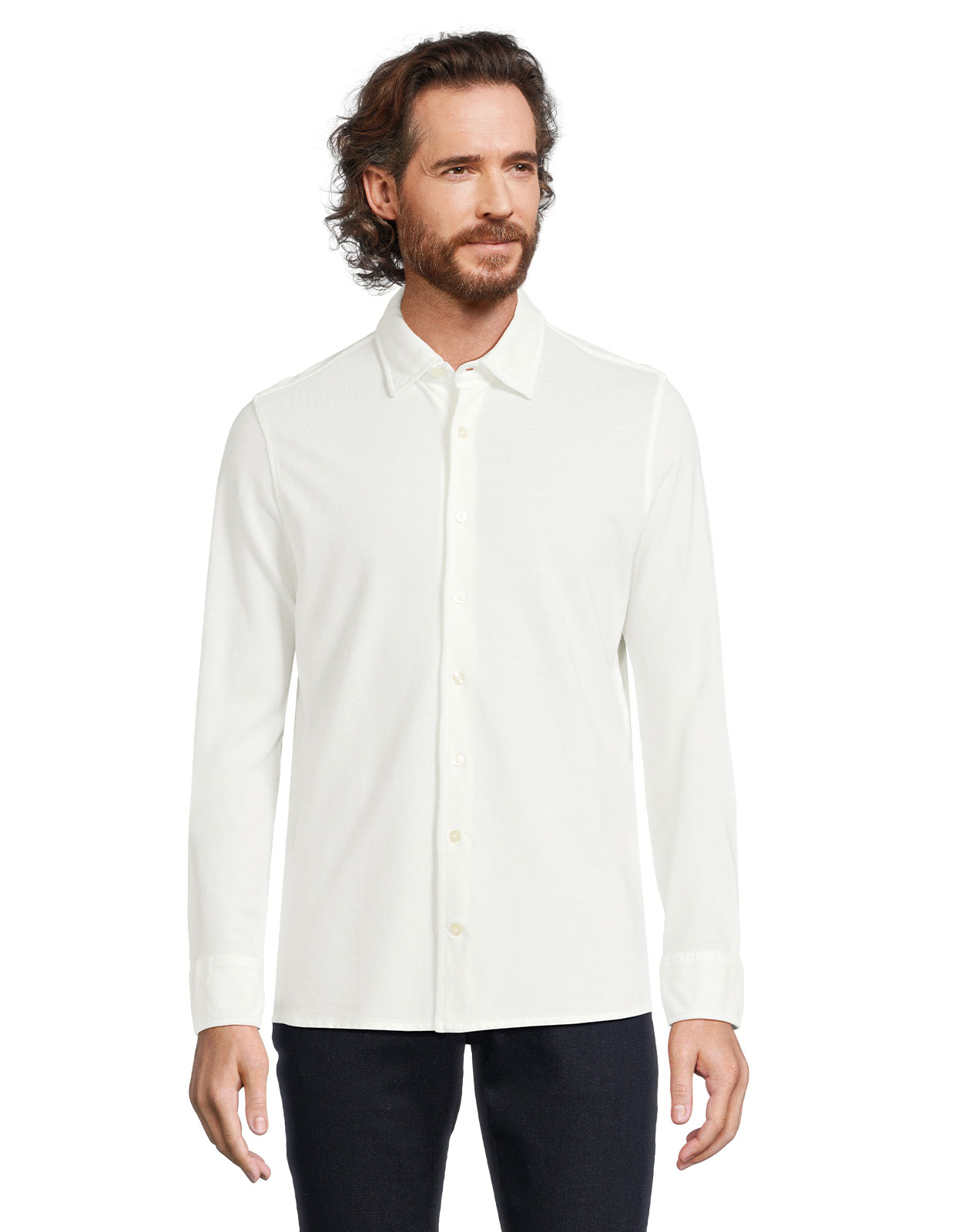 Shirt Cotton Pique Ecru Stl XXL