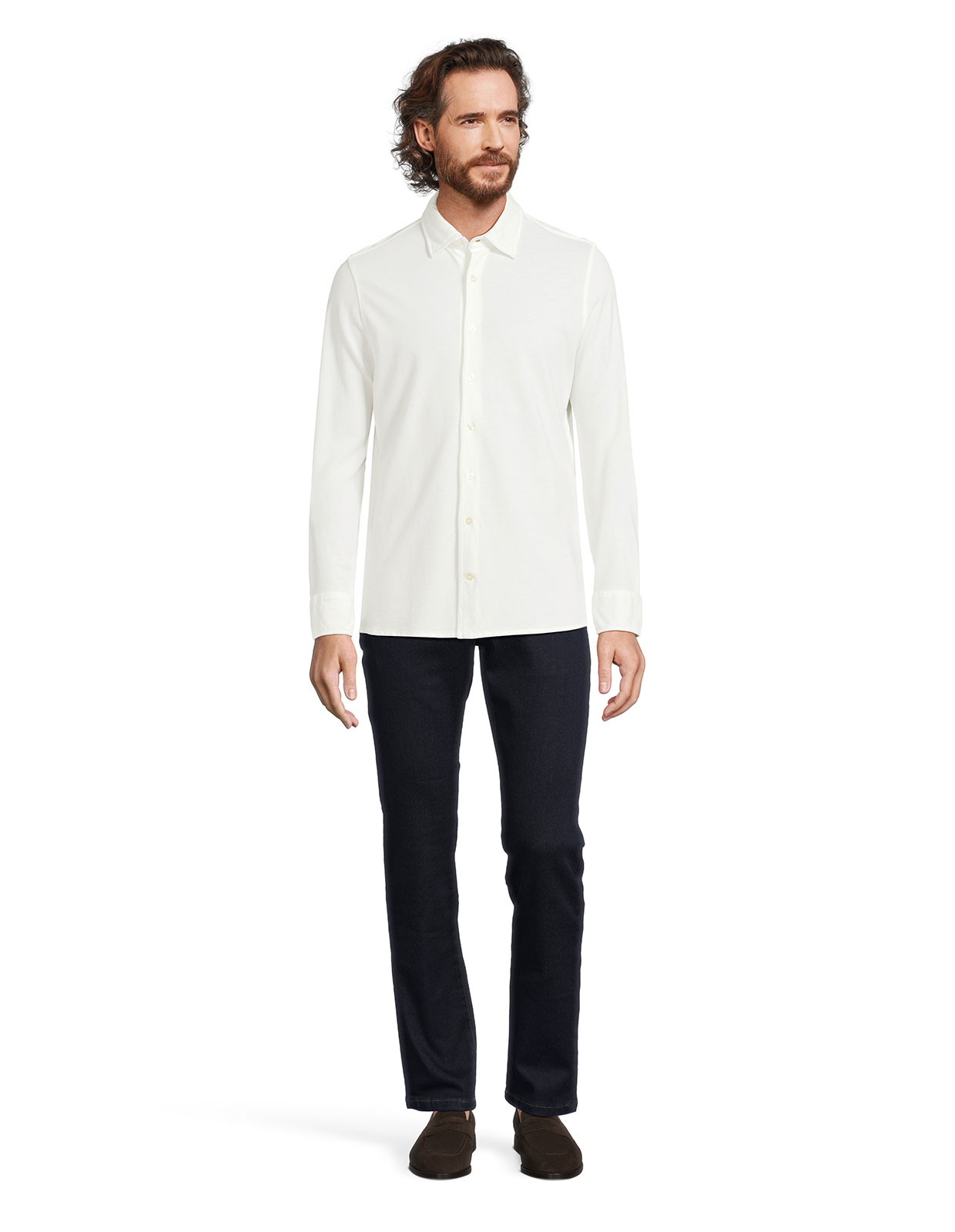 Shirt Cotton Pique Ecru Stl XXL