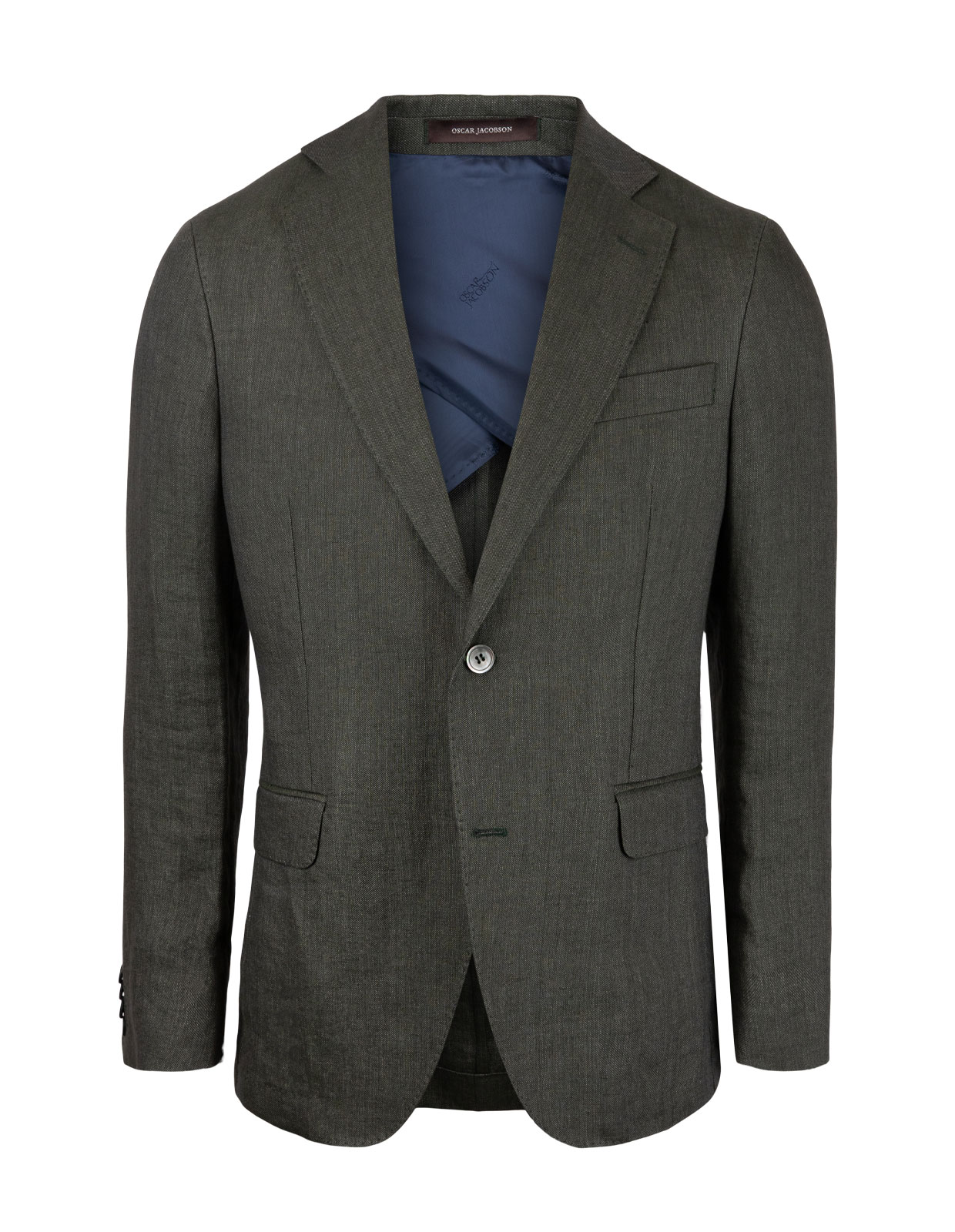 Ferry Regular Linen Jacket Green Leaf
