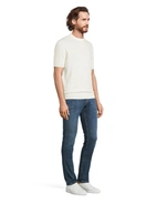 T-shirt Finstickad Bomull Benvit XXL