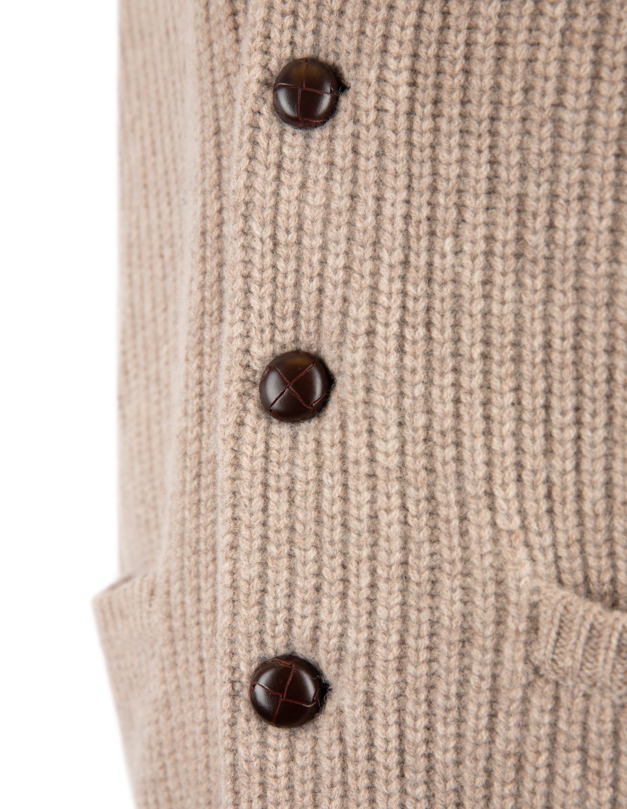 Unsworth Cardigan Lammull Ljusbeige