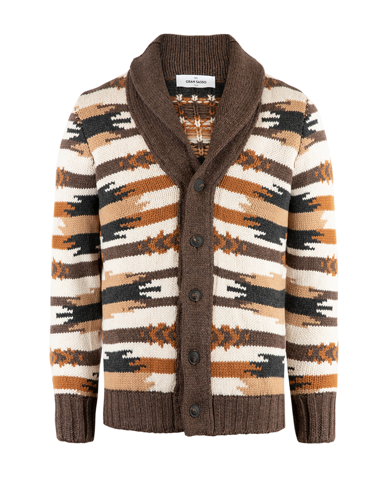 Cardigan Sjalslag Inka Brun