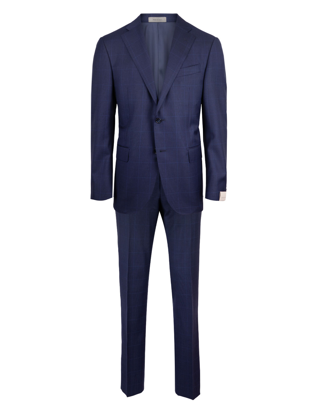 Leader 7268 Wool Suit Blue Check Stl 104