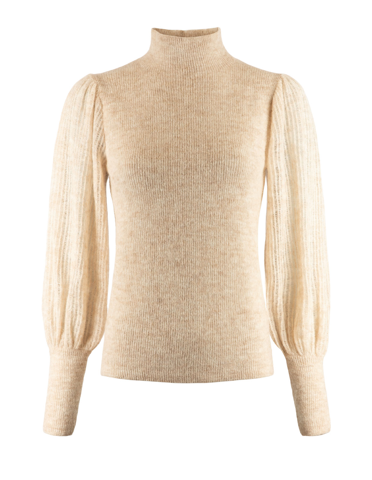 Mock Neck Tröja Beige