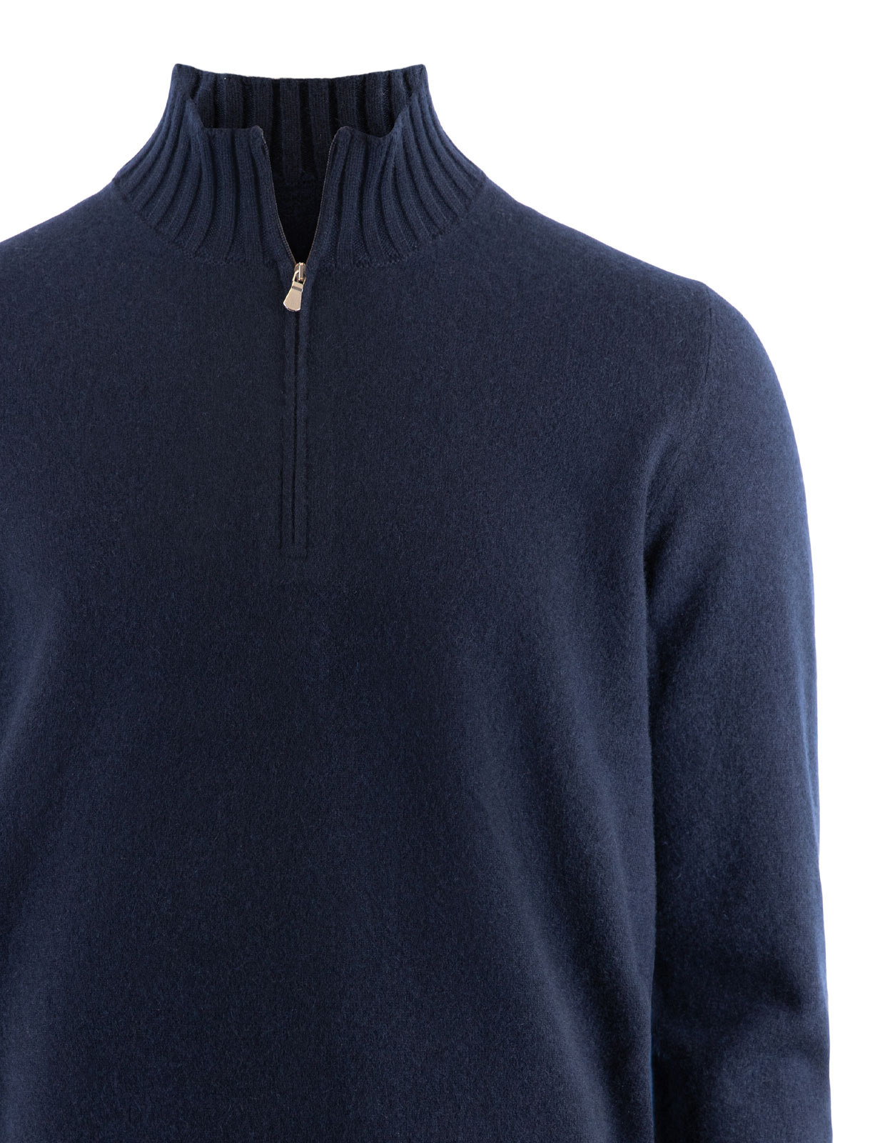 Half Zip Tröja Cashmere Navy Stl 50