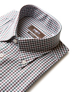 Slim Fit Skjorta Grön/Brun Stl 39
