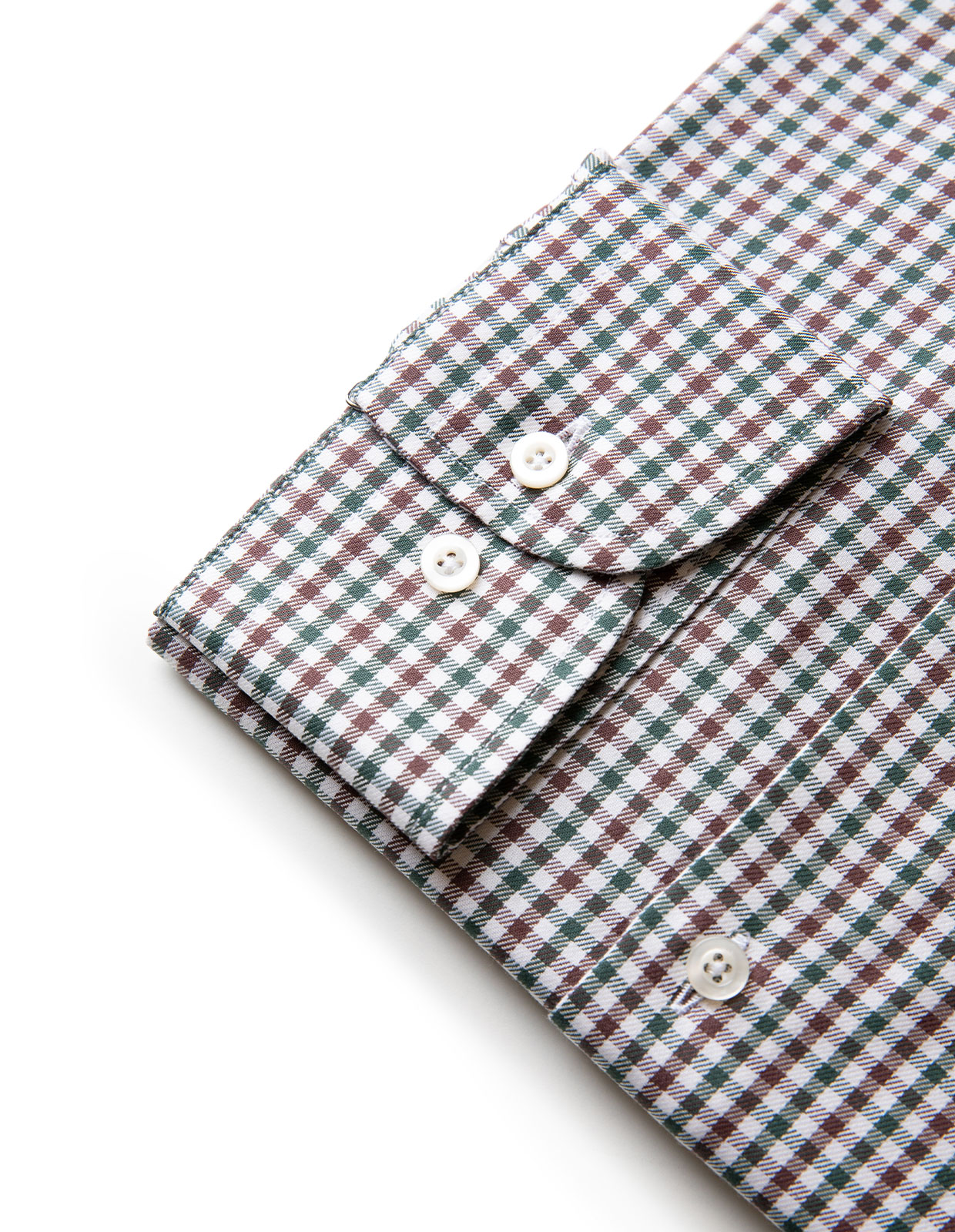 Slim Fit Skjorta Grön/Brun Stl 39