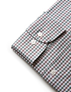 Slim Fit Skjorta Grön/Brun Stl 39