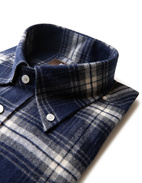 Slim Fit Skjorta Flanell Blå / Vit