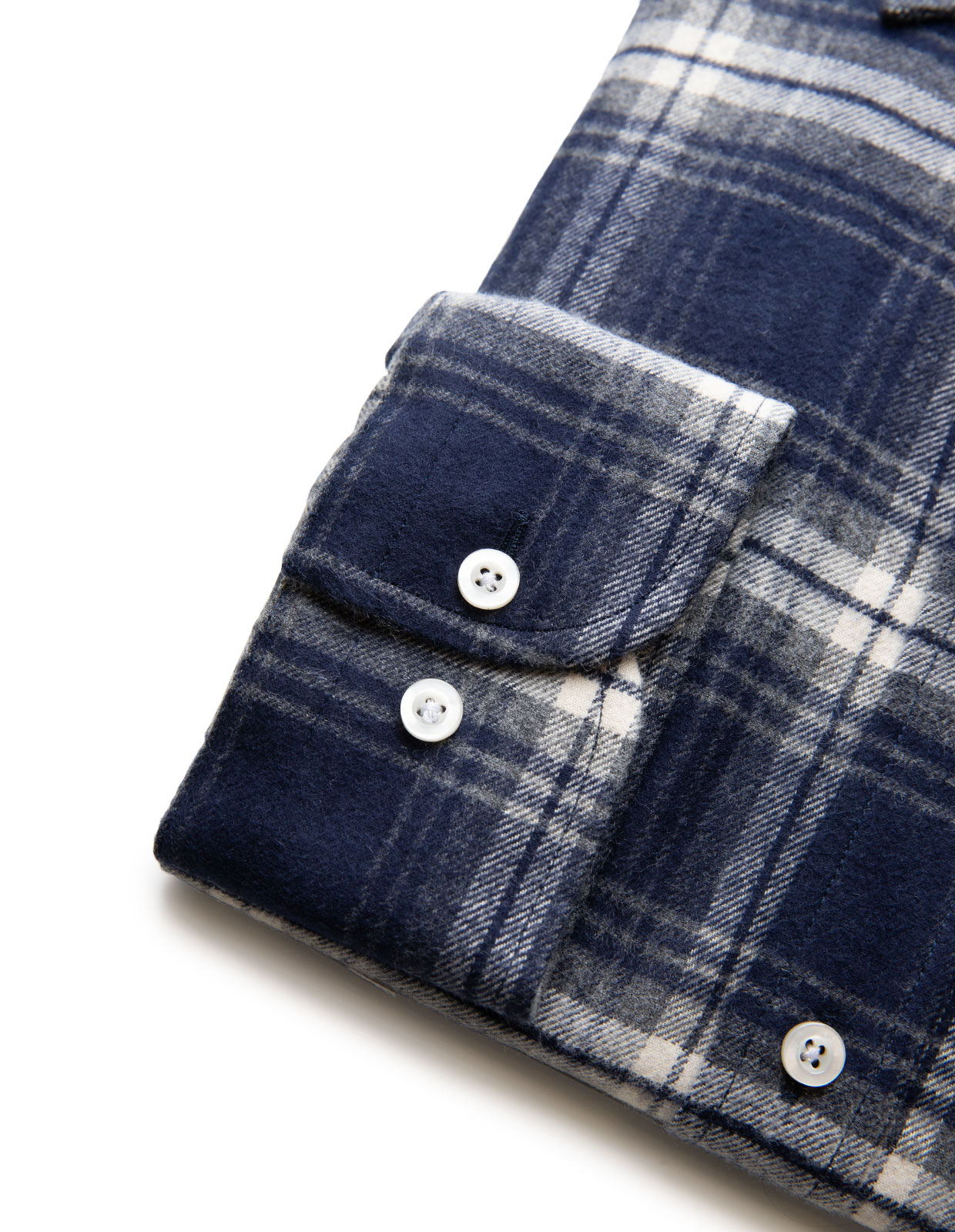 Slim Fit Skjorta Flanell Blå / Vit