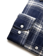 Slim Fit Skjorta Flanell Blå / Vit