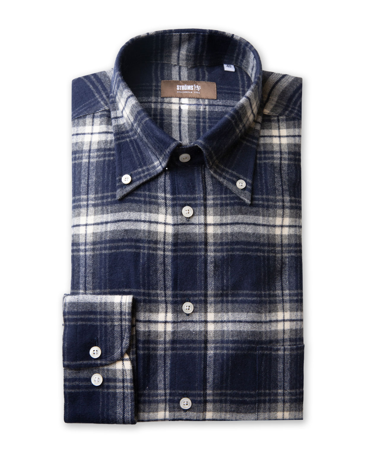 Skjorta Regular Fit Flanell Blå/Vit Skjorta Regular Fit Flanell Blå/Vit