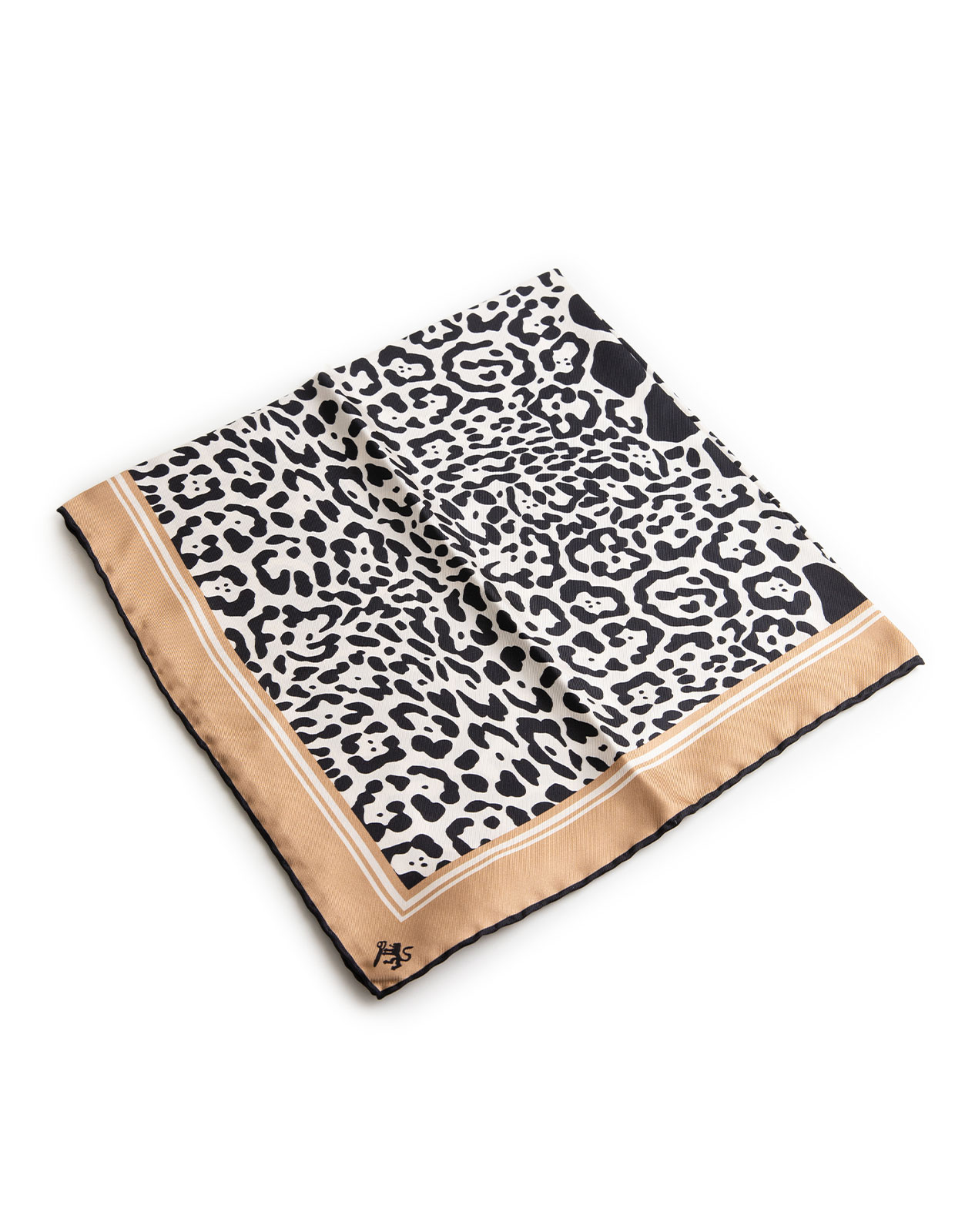 Scarf Siden Svert/Beige/ Benvit
