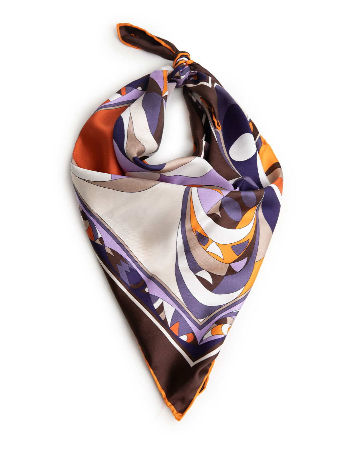 Scarf Siden Brun/Orange