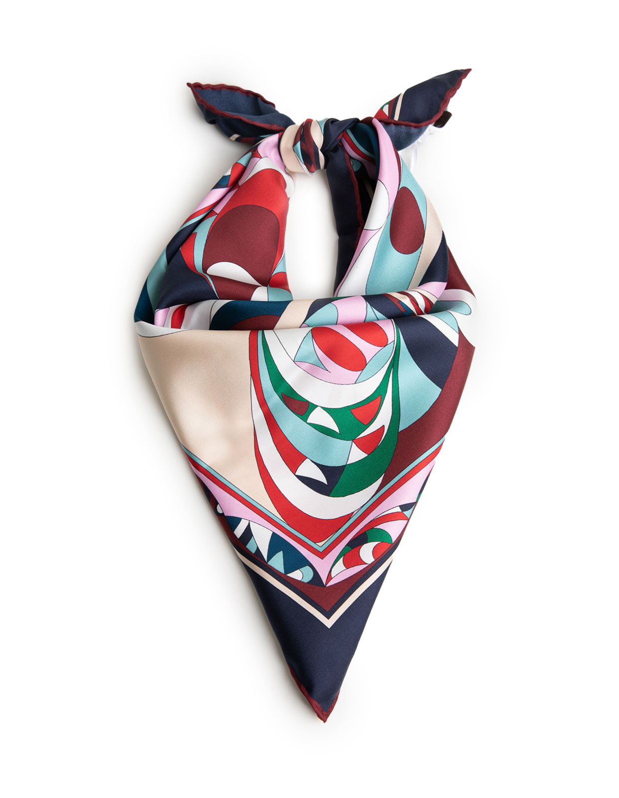 Scarf Siden Röd/Navy