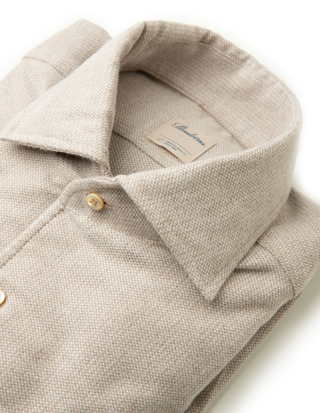 Fitted Body Skjorta Flannel Beige