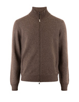 Full Zip Cardigan Cashmere Brun