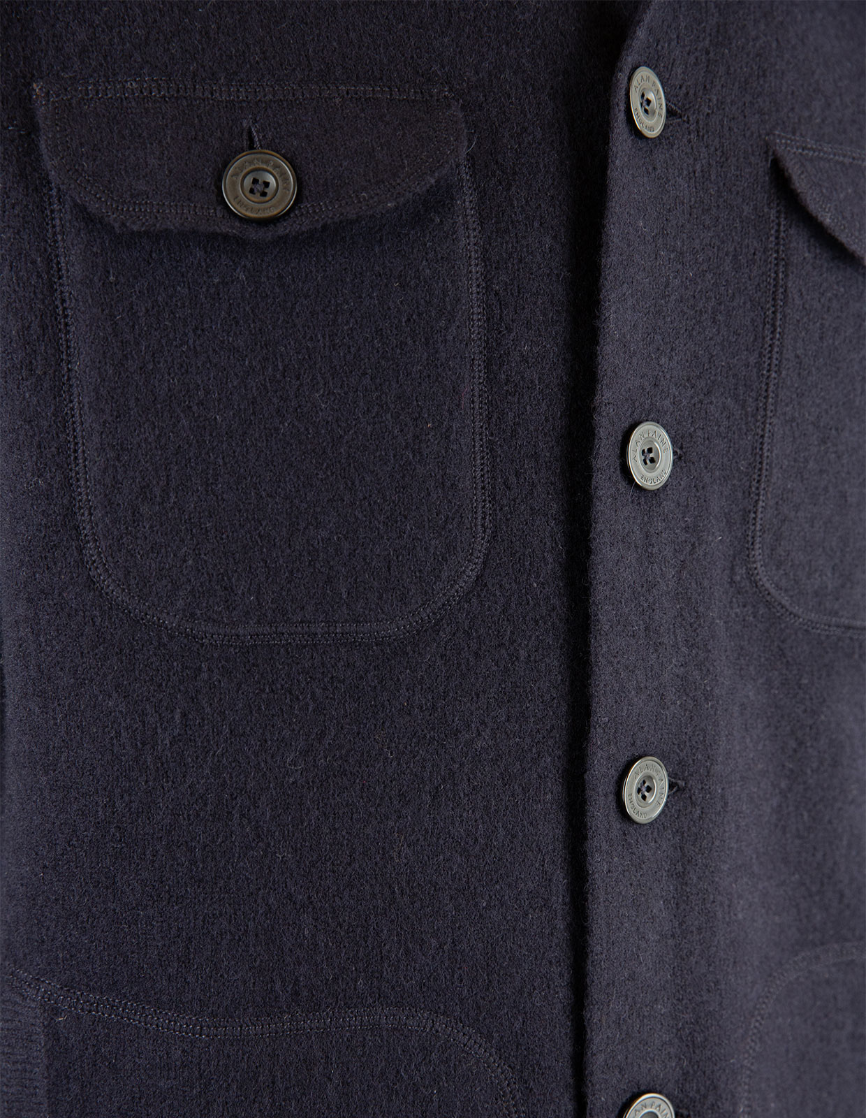 Ferndale Stickad Overshirt Ull Navy