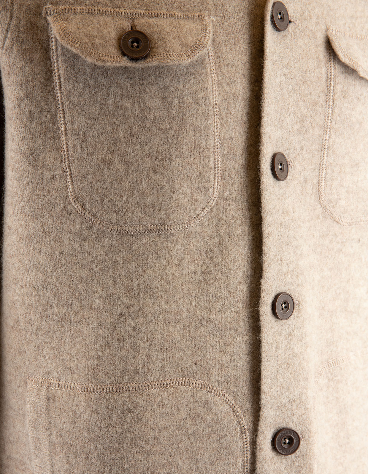 Ferndale Stickad Overshirt Ull Beige