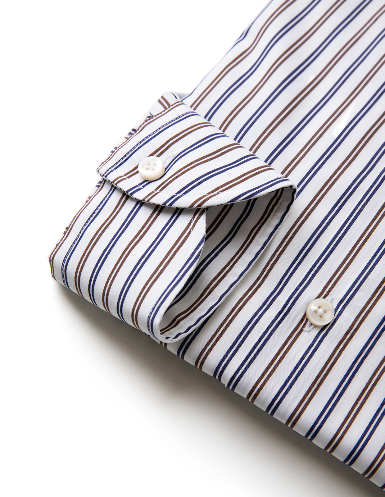 Sartorial Shirt Poplin Vit/Brun/Blå