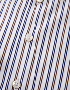 Sartorial Shirt Poplin Vit/Brun/Blå