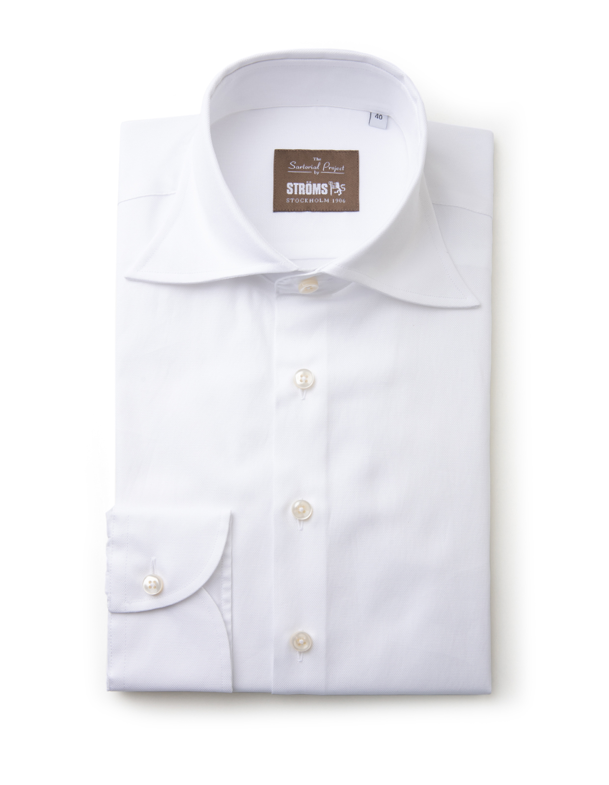 Sartorial Shirt Pinpoint Oxford Vit Stl 43