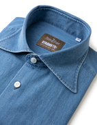 Sartorial Shirt Denim Tvättad Blå Stl 41
