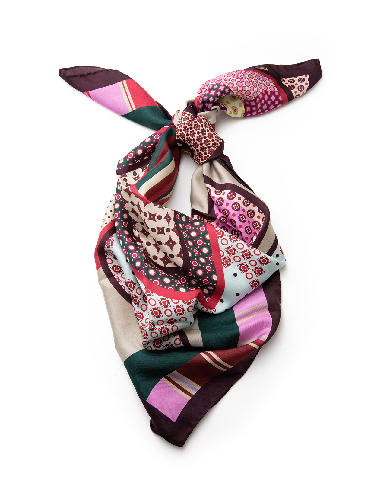 Scarf Mönstrad Siden Flerfärgad