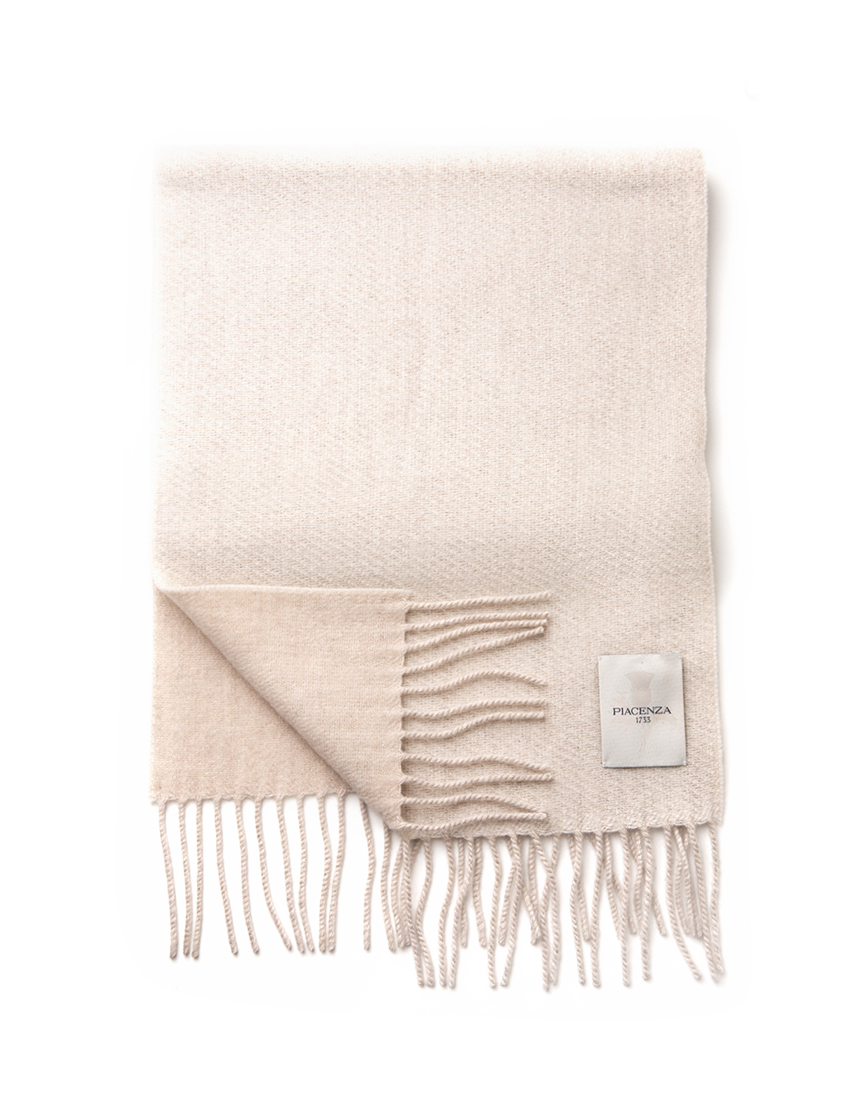 Halsduk Tvåsidig Cashmere Benvit/Beige One Size