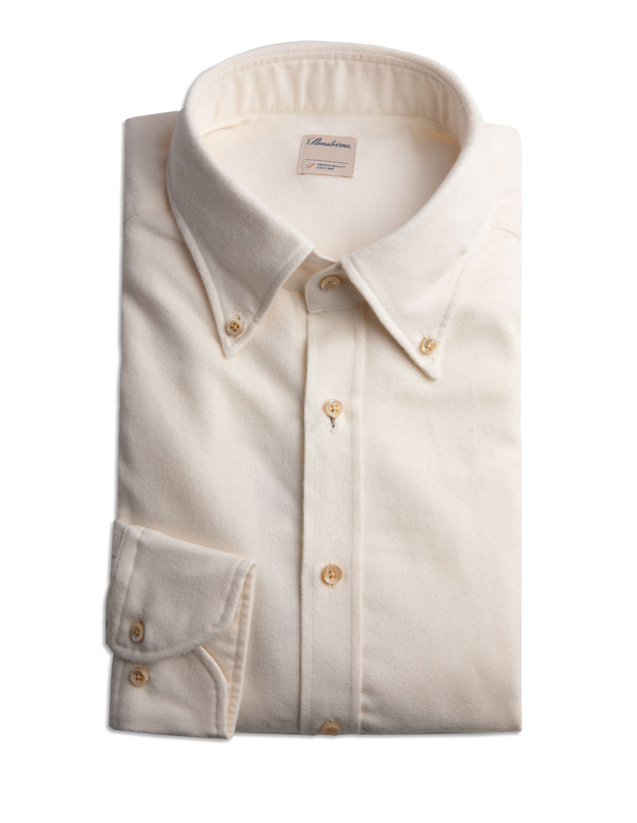 Fitted Body Skjorta Flanell Benvit