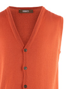 Väst Finstickad Merinoull Spice Orange Stl 3XL