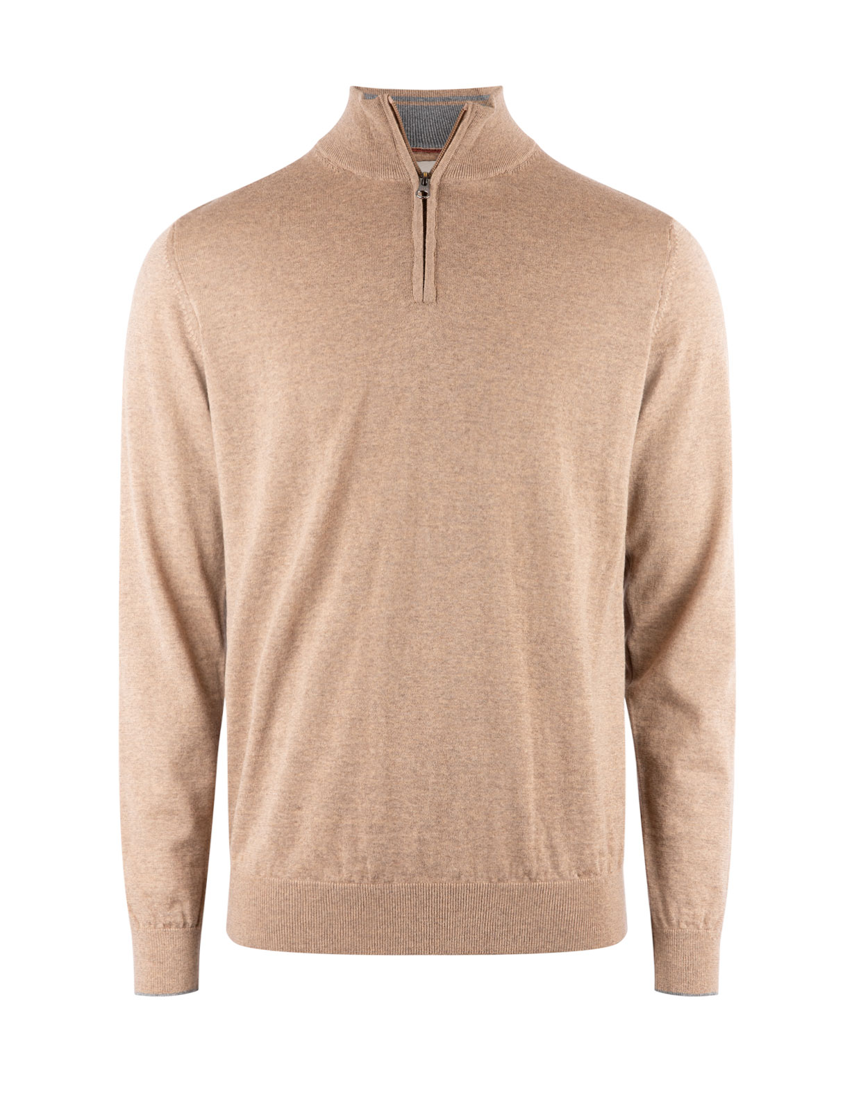 Zip-tröja Merinoull Beige