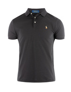 Custom Slim Fit Soft Cotton Polo Svart Stl XXL