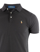 Custom Slim Fit Soft Cotton Polo Svart Stl L