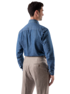 Slim Fit Skjorta Denim Mörkblå