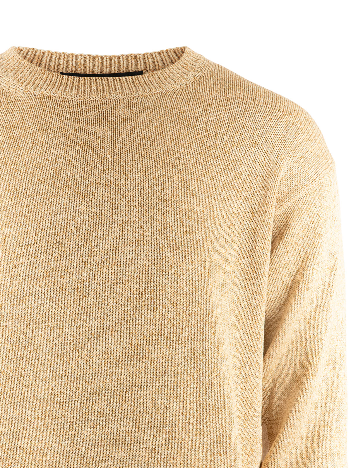 Tröja Rundhals Bomull Melerad Beige Stl 56