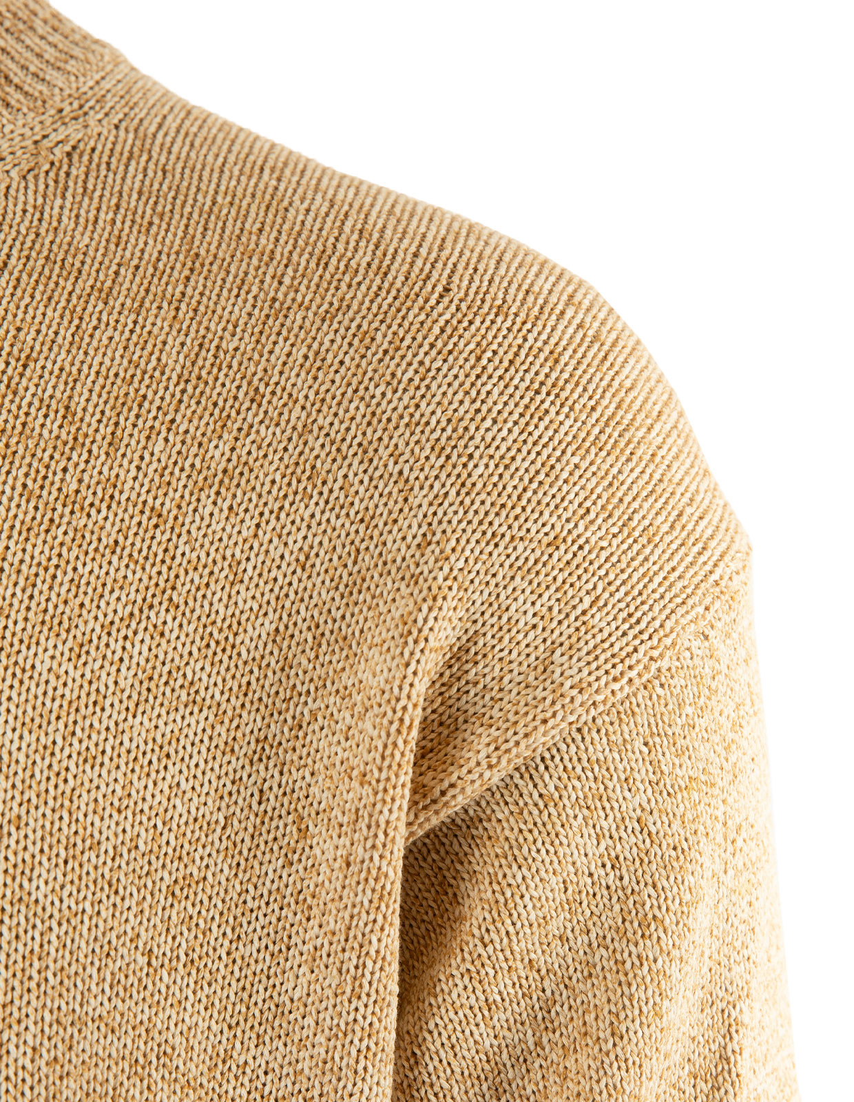 Tröja Rundhals Bomull Melerad Beige Stl 56