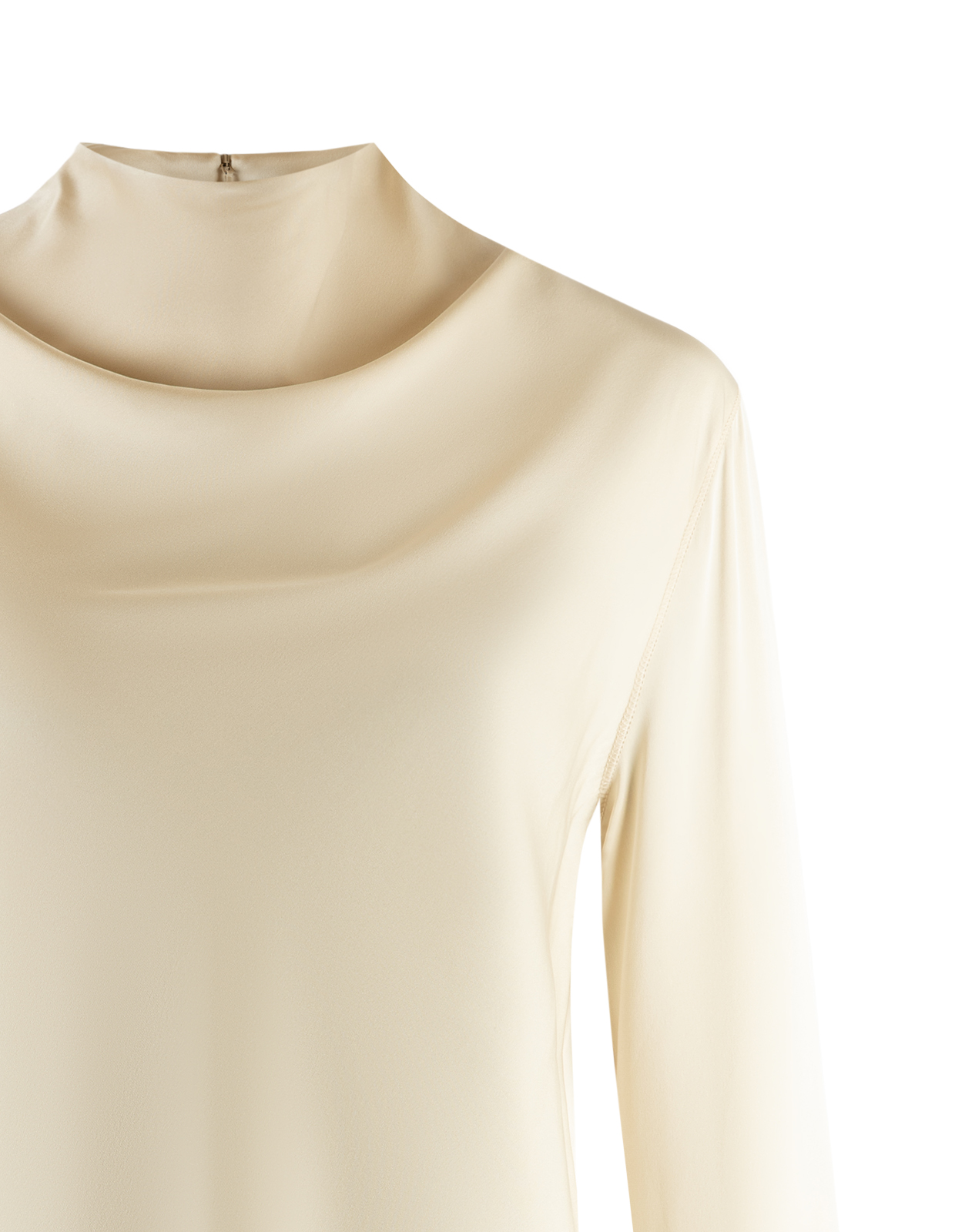 Ayumi Blus Siden Benvit